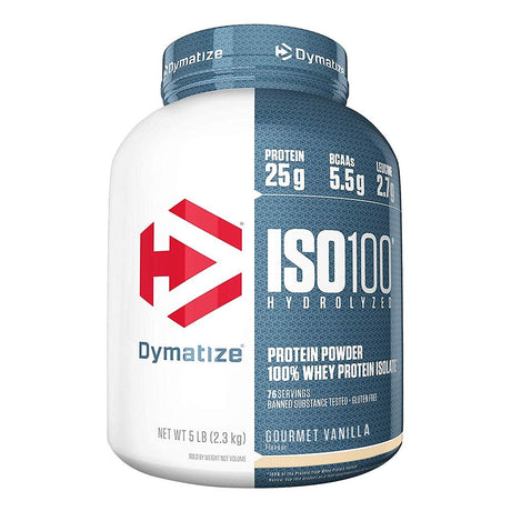 Dymatize ISO 100 Hydrolyzed Whey Protein Isolate, Gourmet Vanilla, 5 LB - Dymatize