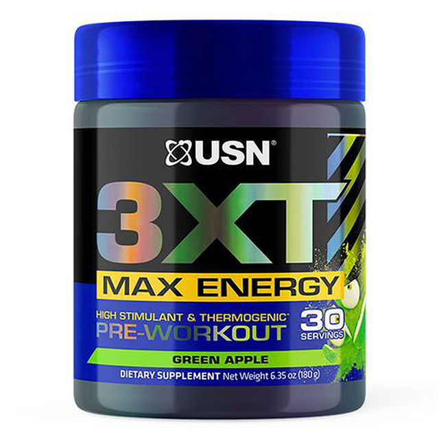 USN 3XT Max Energy, Green Apple, 30 - USN