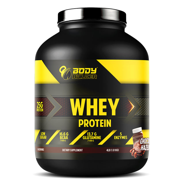 Body Builder Whey Protein, 4 LB, Chocolate Hazelnut - Body Builder