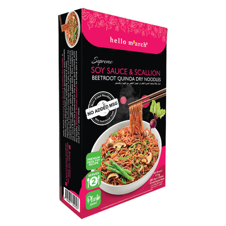 Hello March Dry Noodles, Soy Sauce & Scallion Beetroot Quinoa, 171 G - Hello March