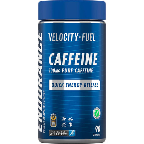 Applied Nutrition Pure Caffeine, 100 mg, 90 Capsules - Endurance Velocity Fuel - Applied Nutrition