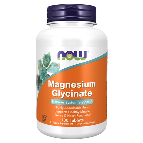 Now Magnesium Glycinate, 200 mg, 180 Tablets - Now