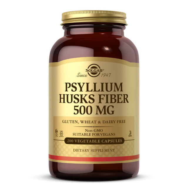 Solgar Psyllium Husks Fiber, 500 mg, Vegetable Capsules (200) - Solgar