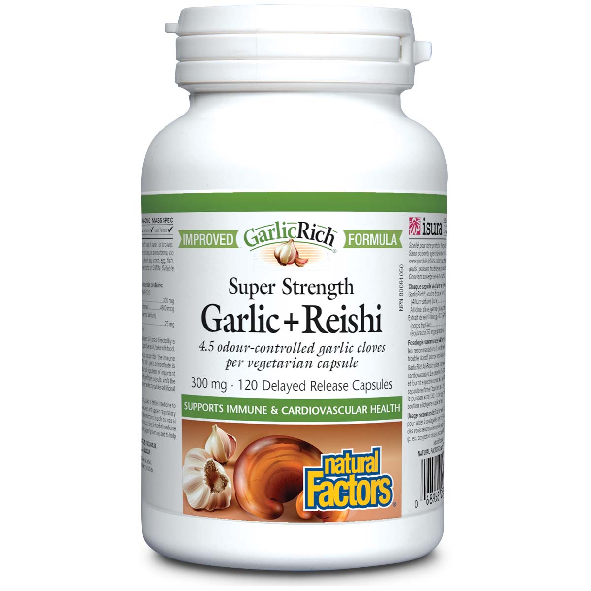 Super Strength Garlic + Reishi, 300 mg, 120 Capsules - Natural Factors - Natural Factors