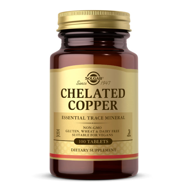 Chelated Copper, Solgar, 100 Tablets - Solgar