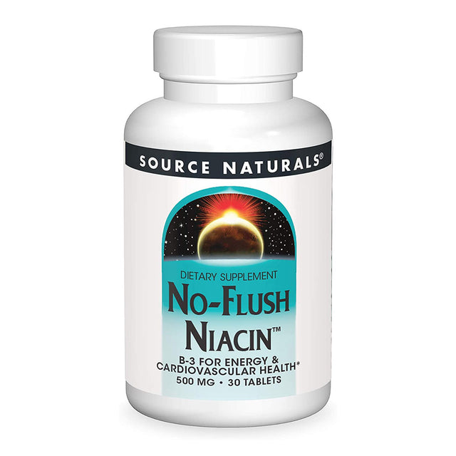 No-Flush Niacin, 500 mg, 30 Tablets - Source Naturals - Source Naturals