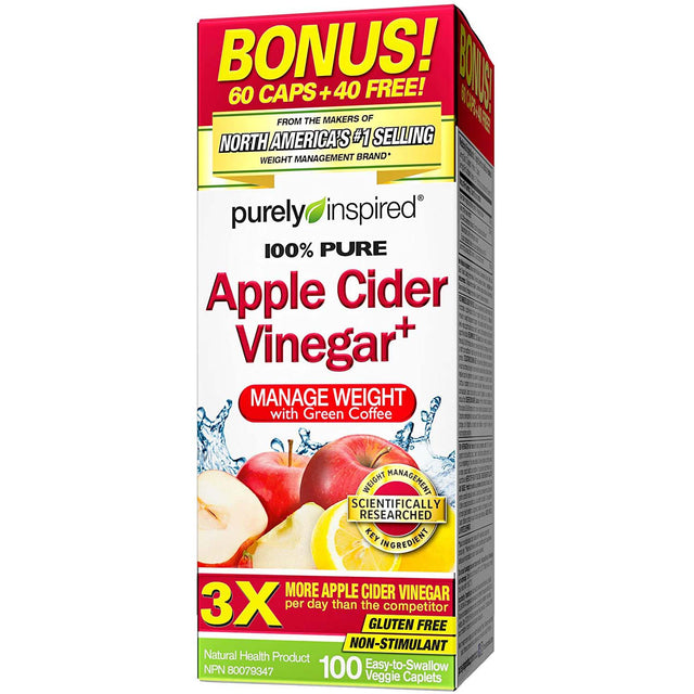 Purely Inspired Apple Cider Vinegar, 100 Veggie Capsules - Purely Inspired