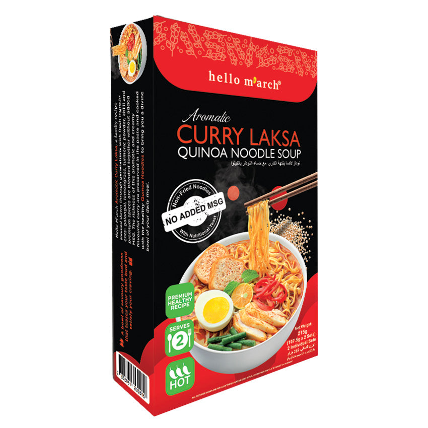 March Curry Laksa Quinoa Noodle Soup, 215 G - Hello - Hello March