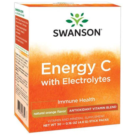 Swanson Energy C with Electrolytes, Orange, 30 Stick Packs - Swanson