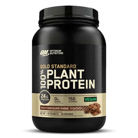 Optimum Nutrition Gold Standard 100% Plant Protein, Chocolate Fudge, 1.76 LB - Optimum Nutrition