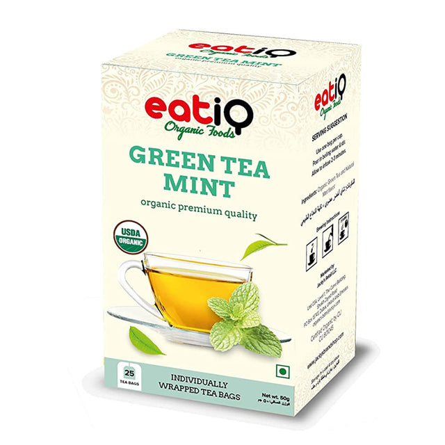 Organic Eatiq Green Tea Mint, 25 Bags - Eatiq Organic Food