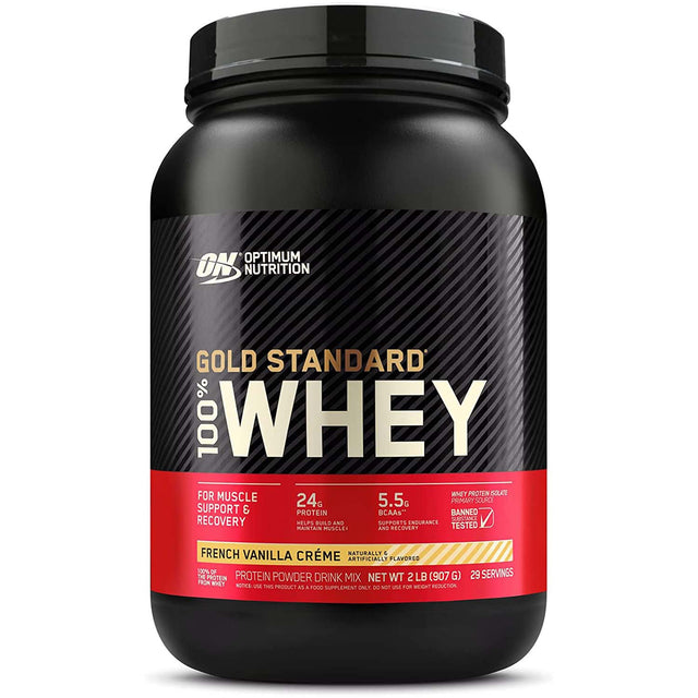 Optimum Nutrition Gold Standard 100% Whey Protein, 2 LB, French Vanilla - Optimum Nutrition