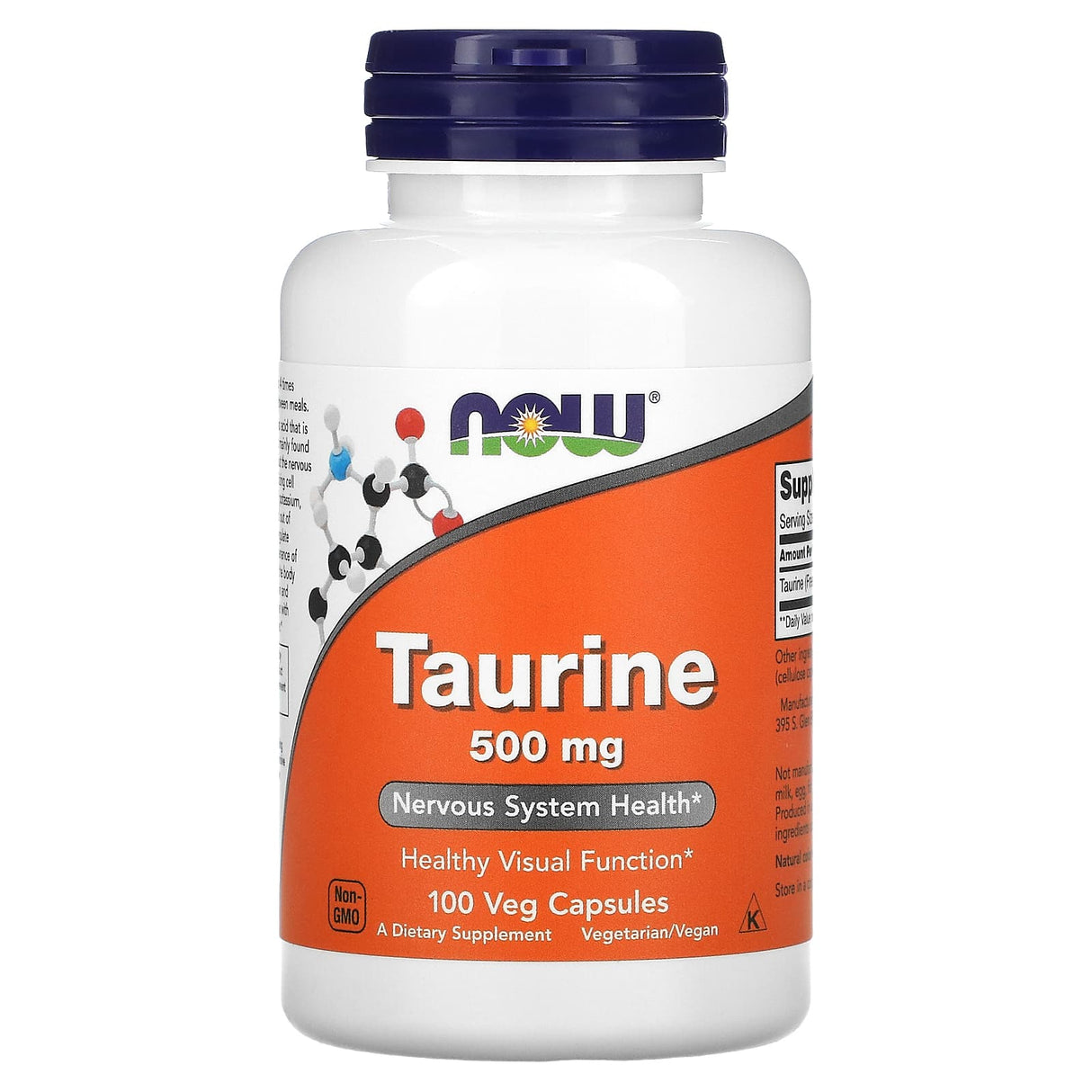 Now Taurine, 500 mg, 100 Veggie Capsules - Now