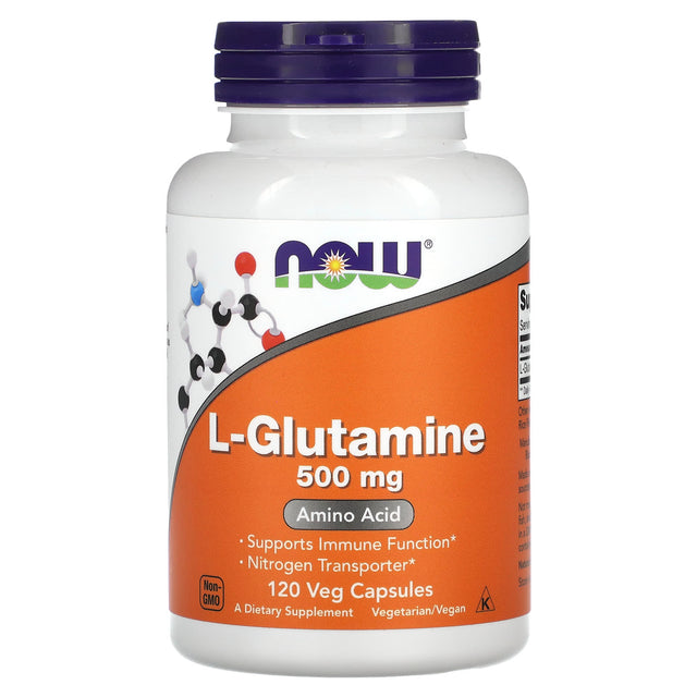 Now L-Glutamine, 500 mg, 120 Veggie Capsules - Now