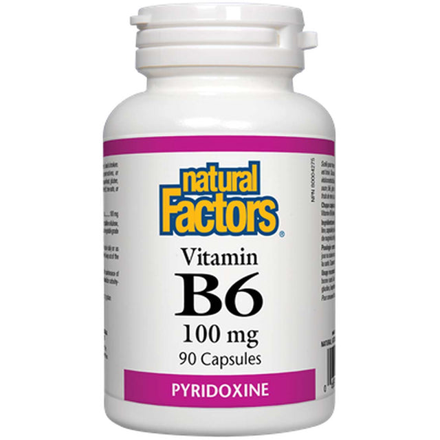 Natural Factors Pyridoxine B6, 100 mg, 90 Capsules - Natural Factors