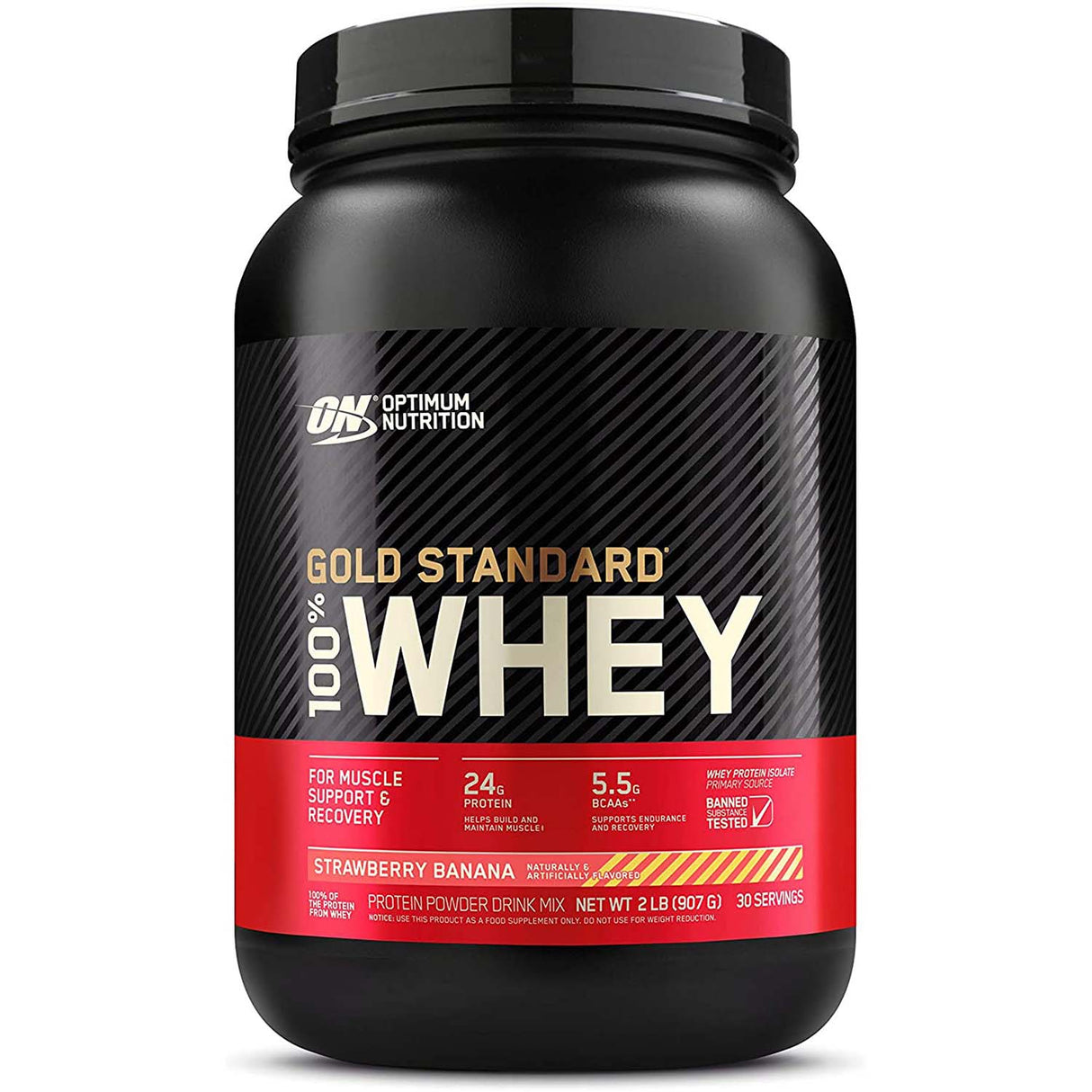 Strawberry Banana Optimum Nutrition Gold Standard 100% Whey Protein, 2 LB - Optimum Nutrition