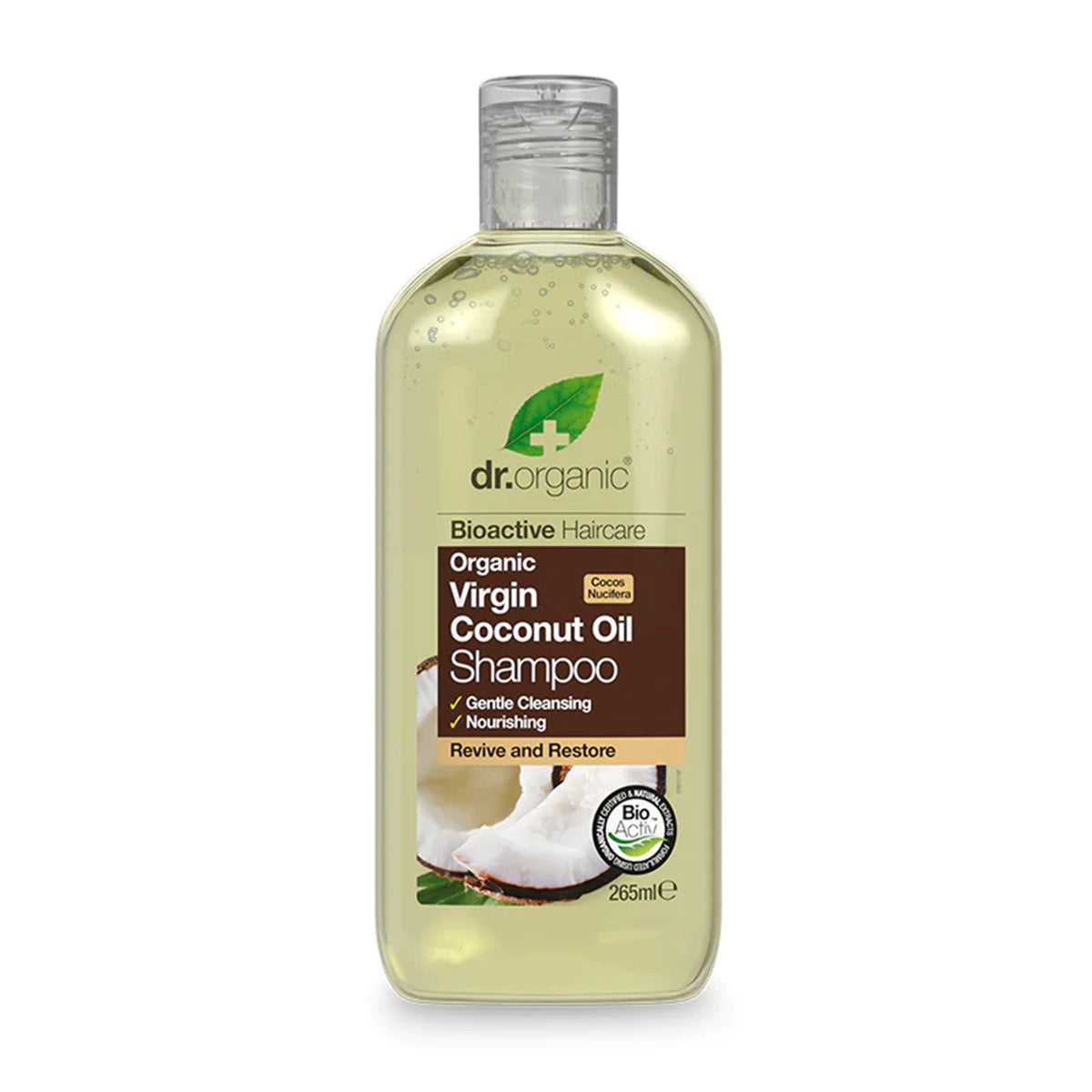 Dr Organic Virgin Coconut Oil Shampoo, 265 ML - Dr Organic