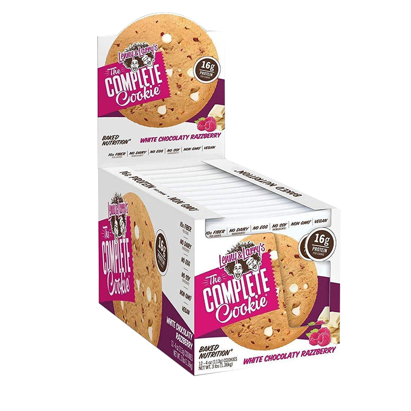 Box of 12 Pieces, Lenny & Larry’s Complete Cookies, White Chocolate Raspberry - Lenny & Larry’s