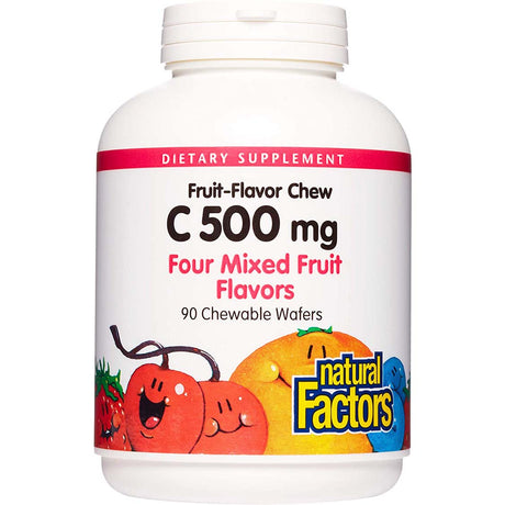 Natural Factors Vitamin C 500 mg Chewable Wafer, Mixed Fruit, 90 Chewable Wafers - Natural Factors