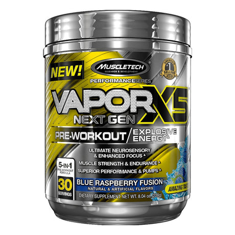 Muscletech Vapor X5 Next Gen, Blue Raspberry Fusion (30) - Muscletech