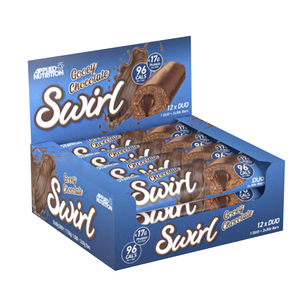 Box of 12 Bars, Applied Nutrition Swirl Duo Bar, Gooey Chocolate - Applied Nutrition