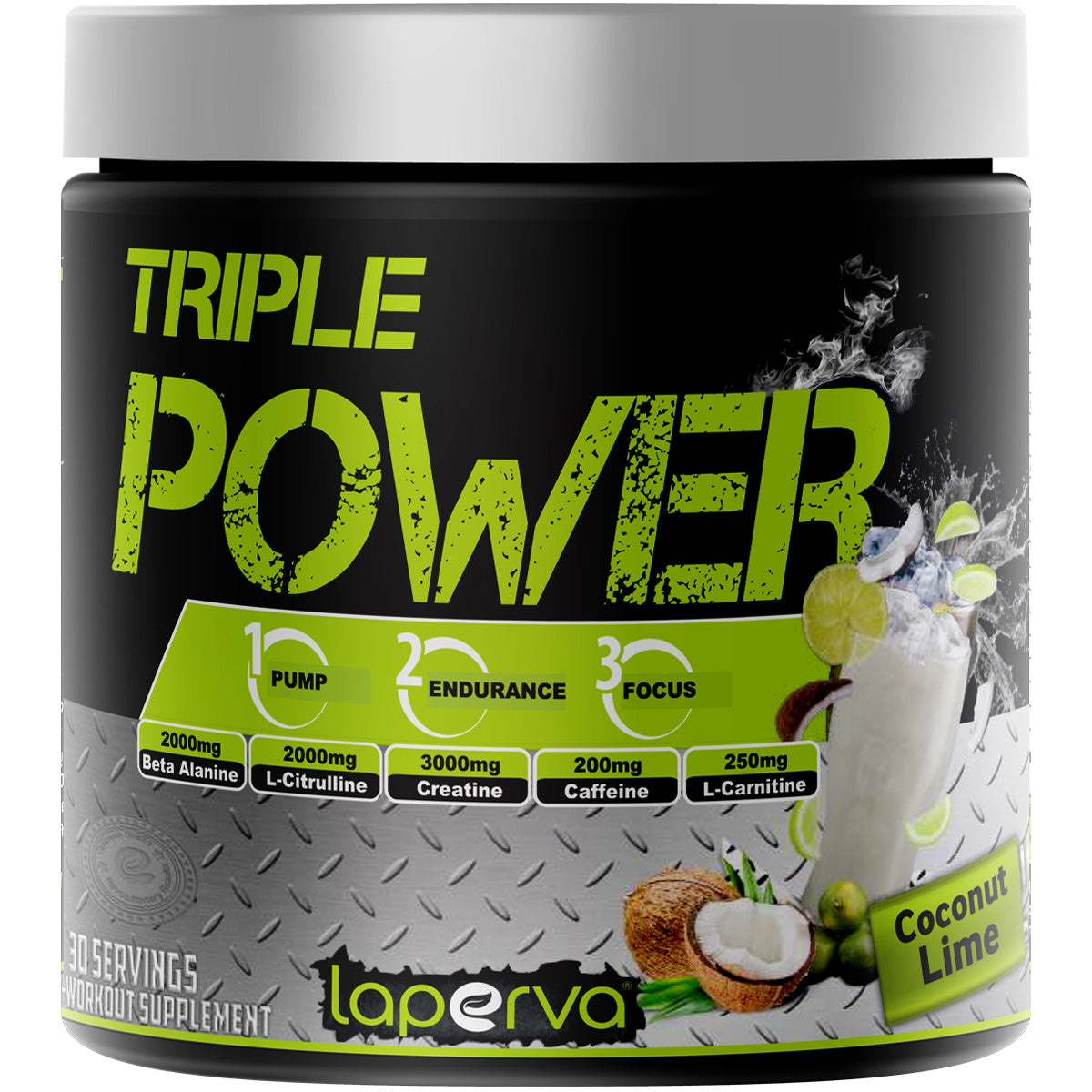 Laperva Triple Power Pre-Workout, Coconut & Lime (30) - Laperva