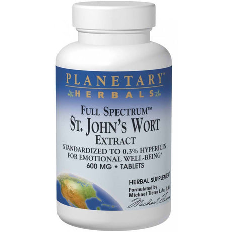 Planetary Herbals Full Spectrum St. John's Wort Extract, 600 mg, 30 Tablets - Planetary Herbals