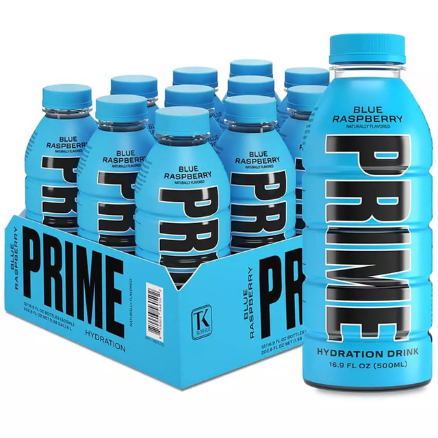 Box of 12 Pieces, Prime Hydration, Blue Raspberry - Prime